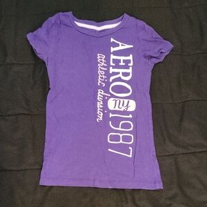 Aeropostale Purple Short Sleeve Tee Vibrant Graphic Design